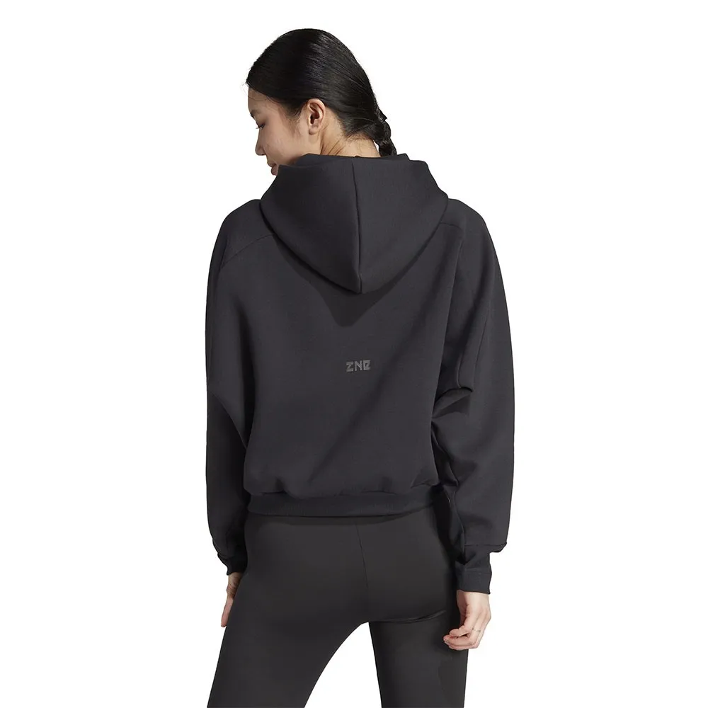 ADIDAS Felpa Palestra Full Zip Con Cappuccio Nero Donna