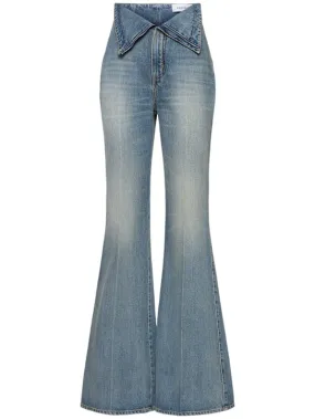 Alexander McQueen Pantaloni vita alta in denim 