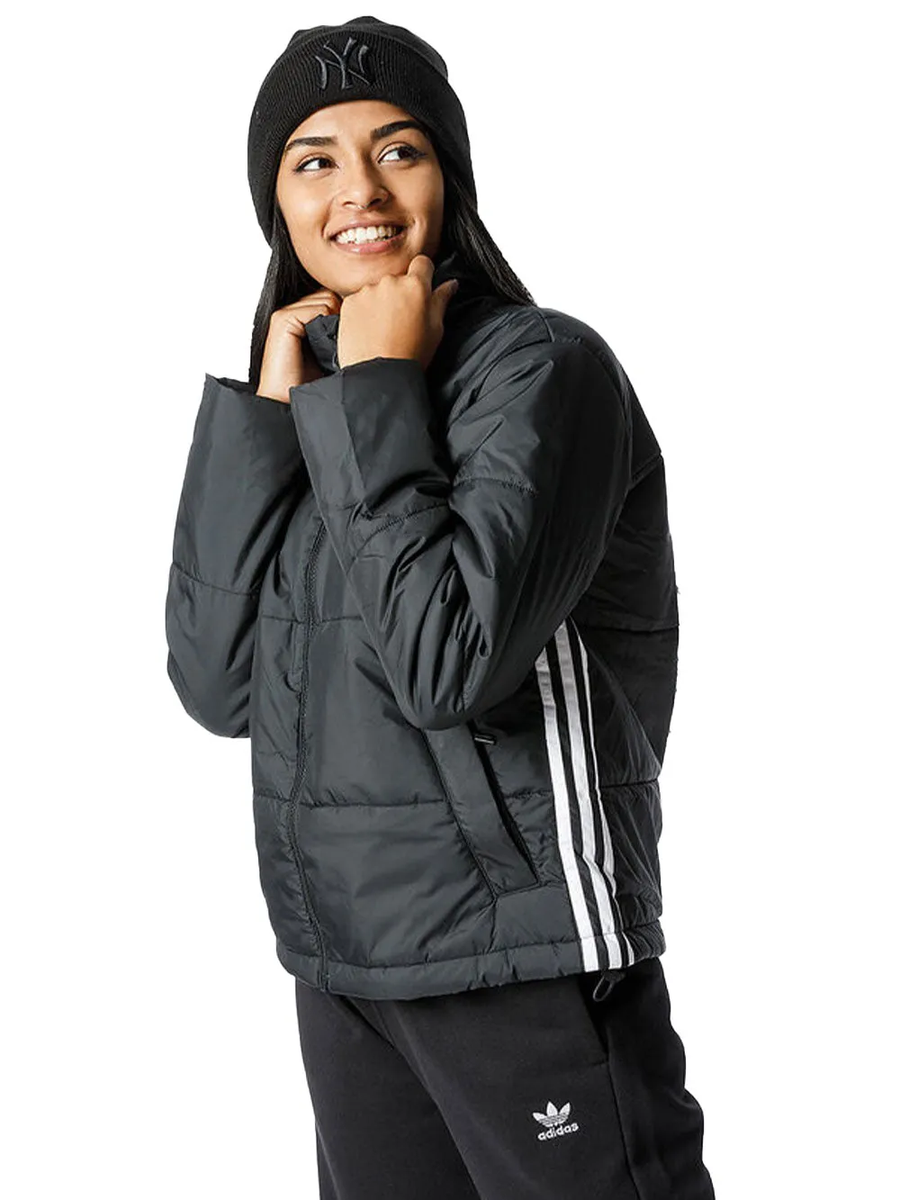 Bomber ADIDAS Donna SHORT PUFFER Nero