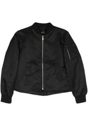 Bomber con zip in nero - donna