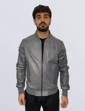 BOMBER IN PELLE UOMO GRIGIO MOD. 5320