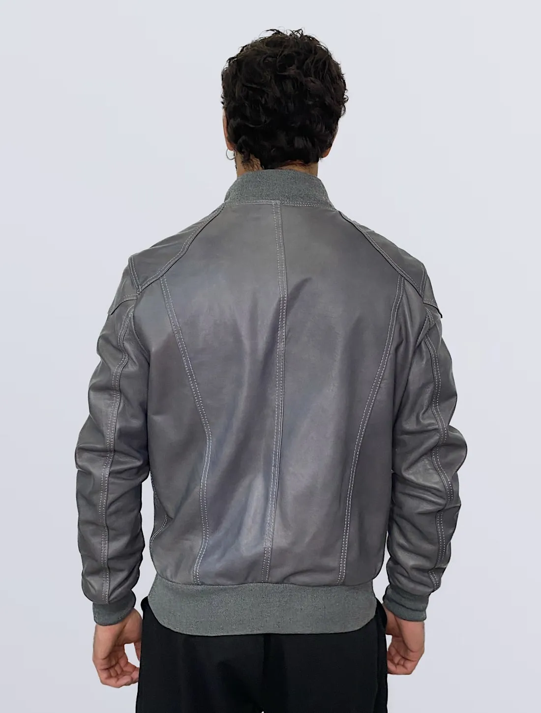 BOMBER IN PELLE UOMO GRIGIO MOD. 5320