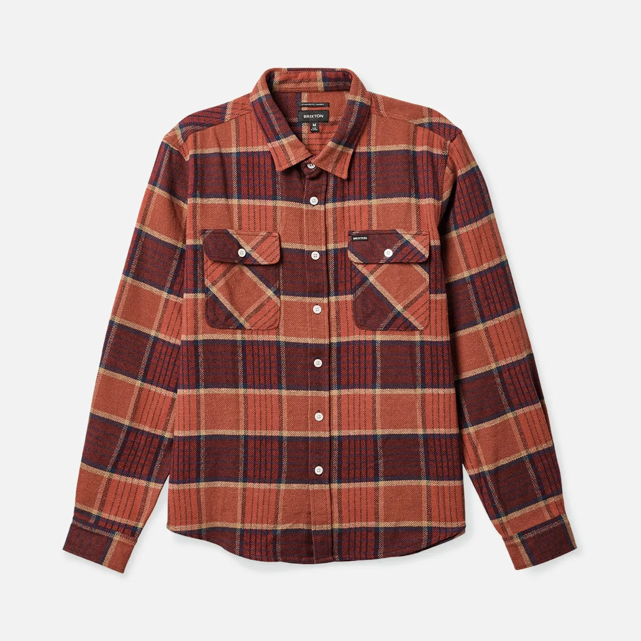 BOWERY L/S FLANNEL - MAHOGANY/BURNT HENNA/MARS RED