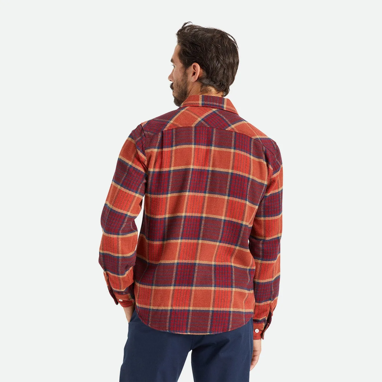 BOWERY L/S FLANNEL - MAHOGANY/BURNT HENNA/MARS RED