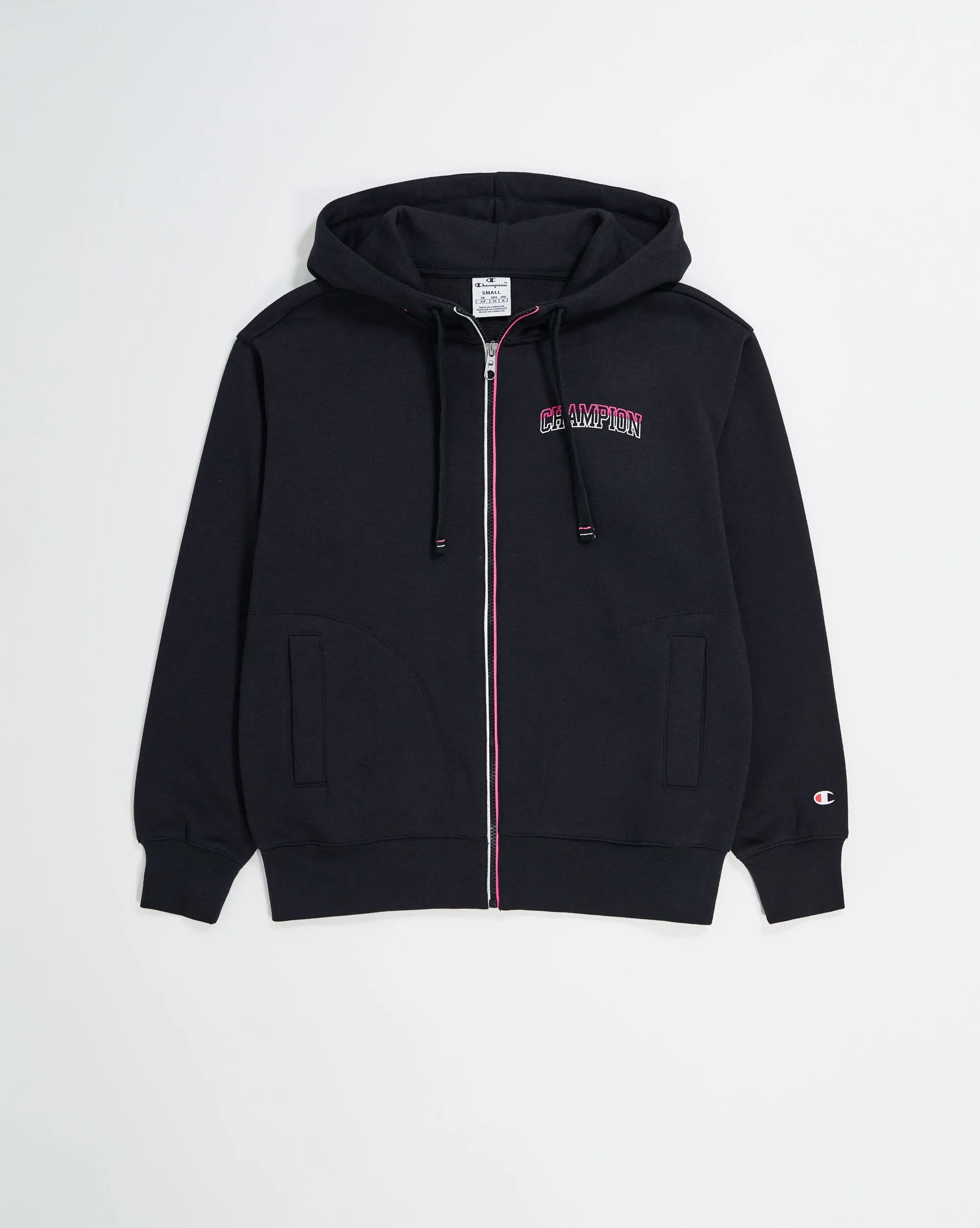 Champion Felpa Con Cappuccio Full Zip Color Punch Nero Donna