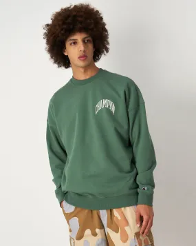 Champion Felpa Misto Cotone Con Logo College Verde Uomo