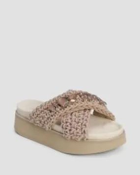 Ciabatte marroni con plateau da donna Inuikii Woven Stones Platform