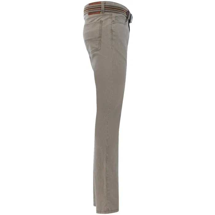 Exner - Pantaloni elasticizzati da uomo in tessuto strutturato con elastico, colore: Beige