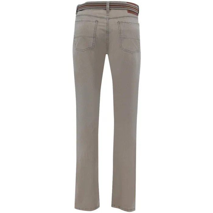 Exner - Pantaloni elasticizzati da uomo in tessuto strutturato con elastico, colore: Beige