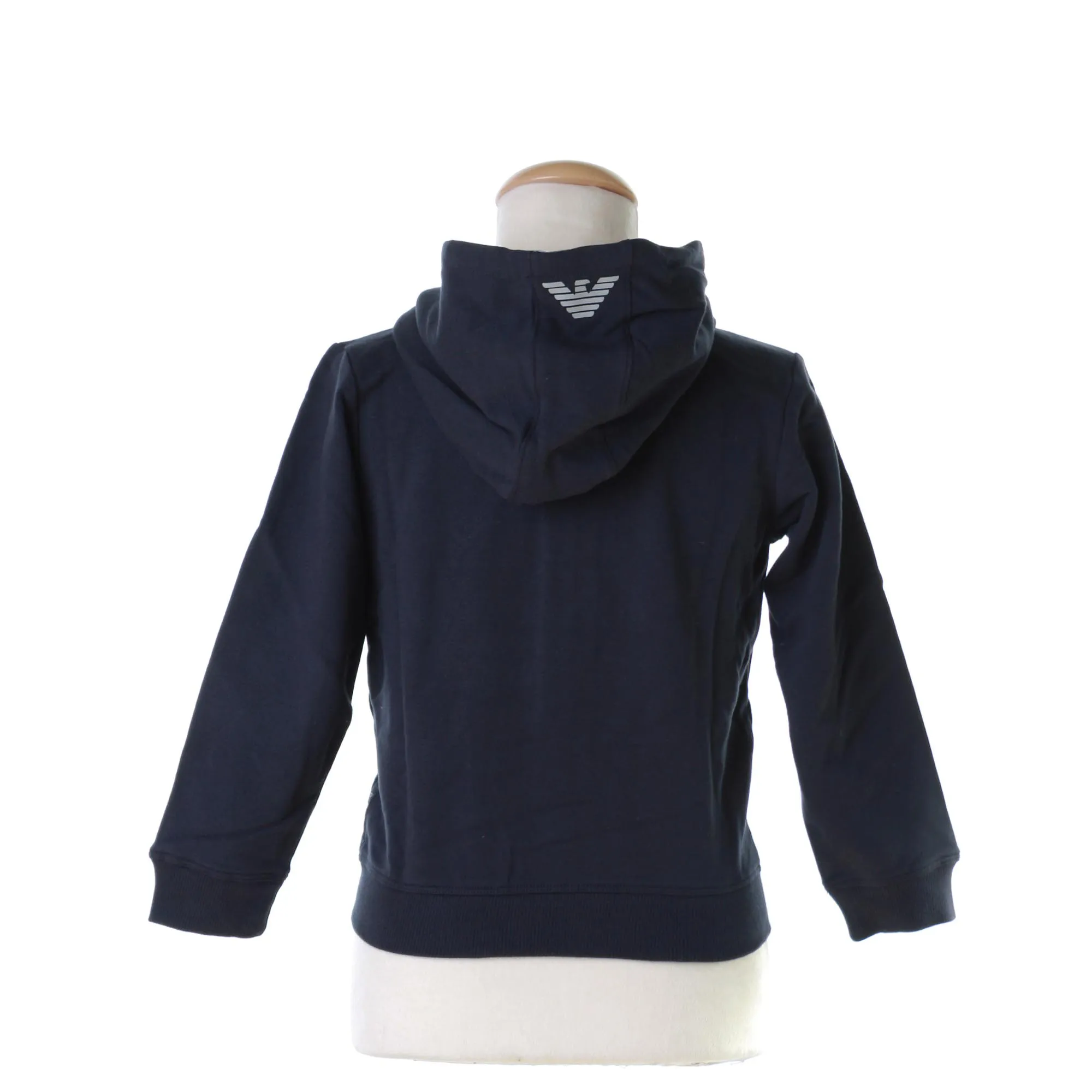 Felpa Blu Navy Full Zip Con Cappuccio