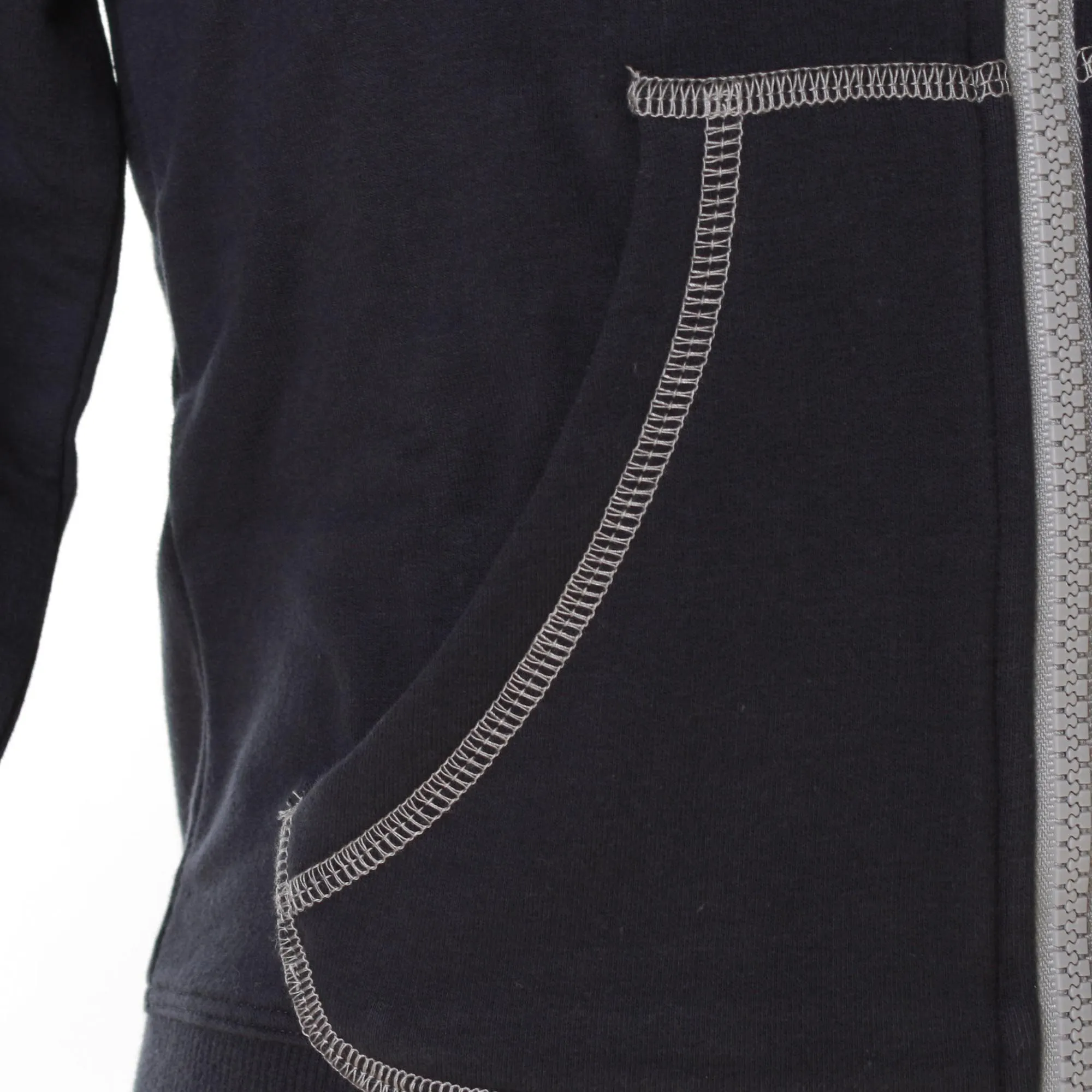 Felpa Blu Navy Full Zip Con Cappuccio