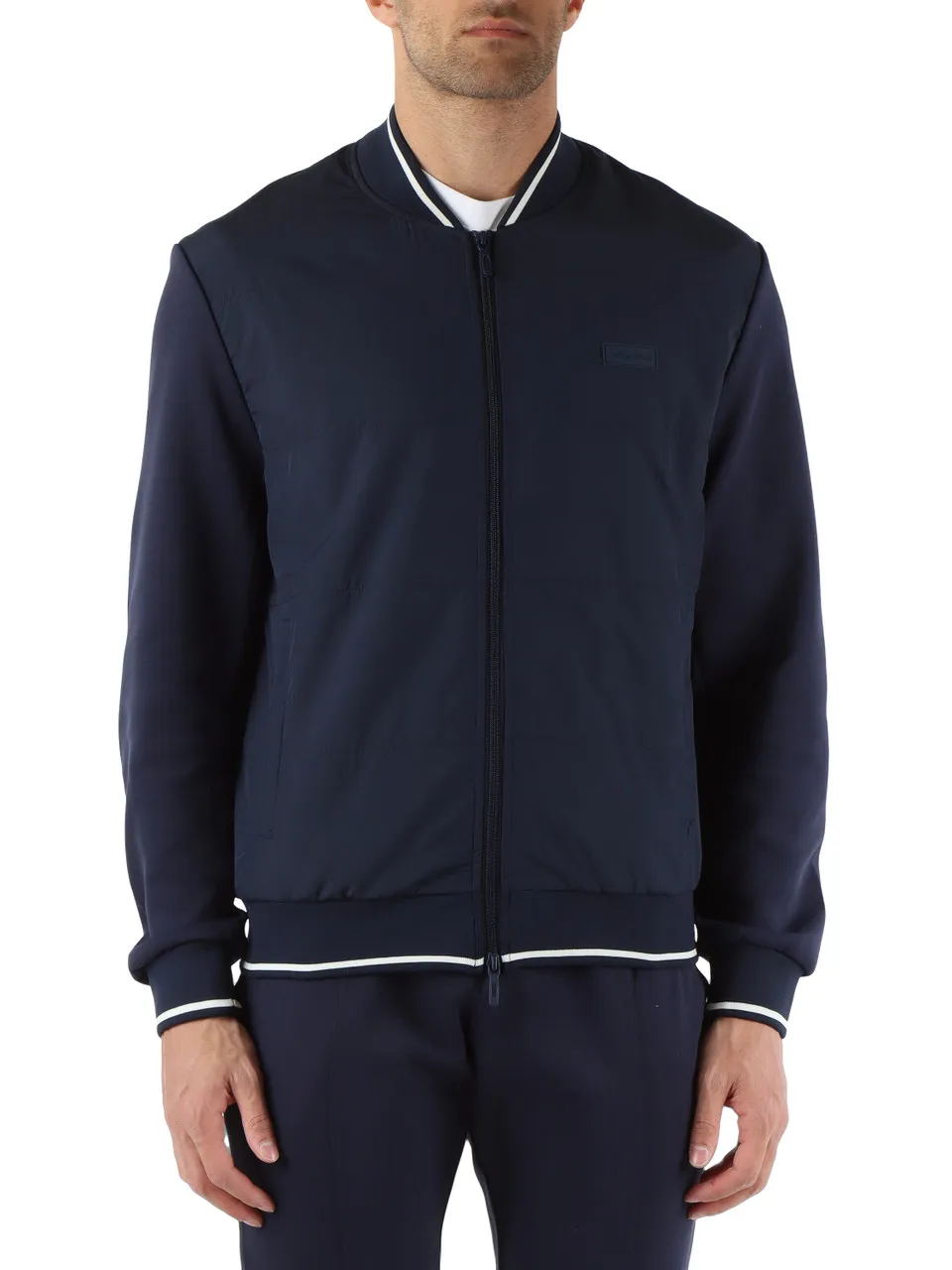 Felpa bomber regular fit con pannelli a contrasto