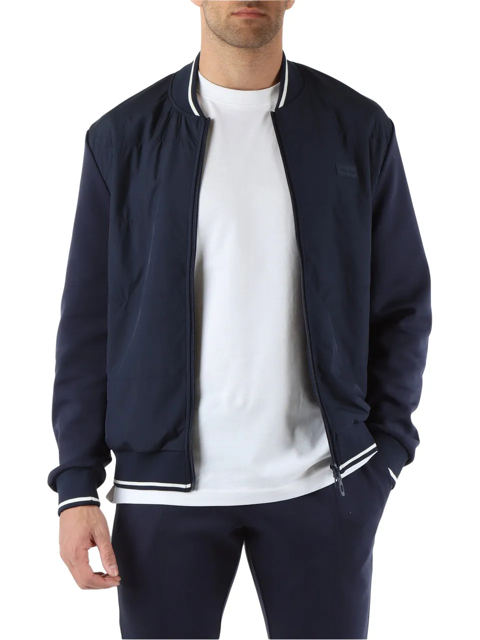 Felpa bomber regular fit con pannelli a contrasto