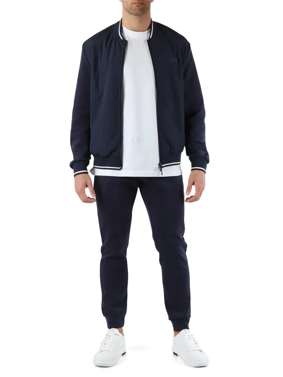 Felpa bomber regular fit con pannelli a contrasto