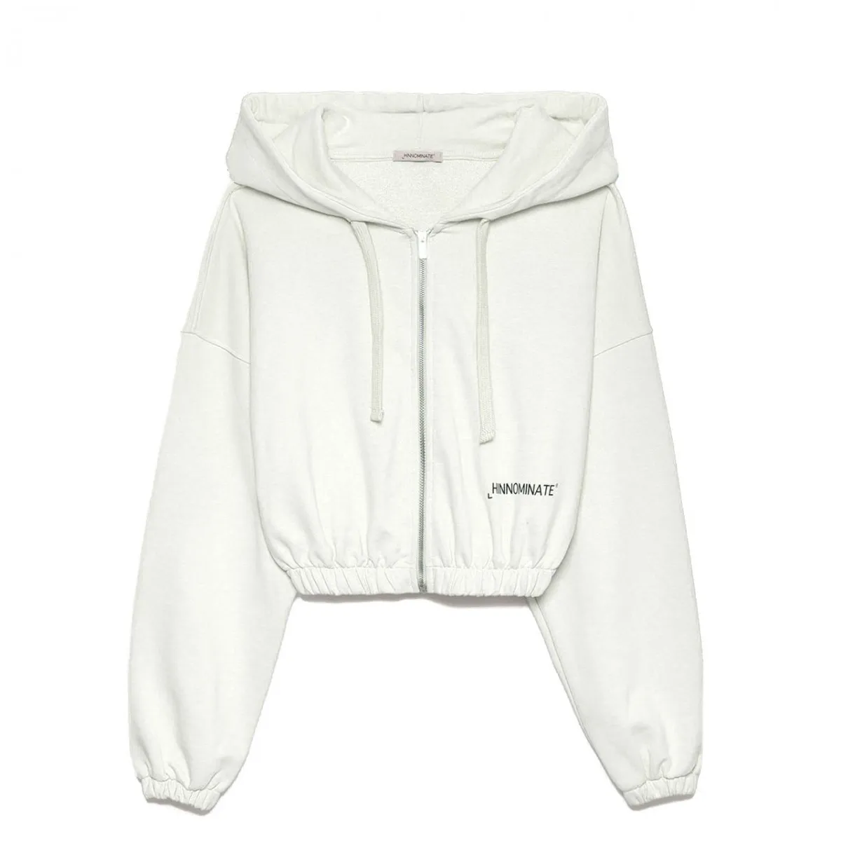 Felpa Cappuccio Full Zip Con stampa, Bianco