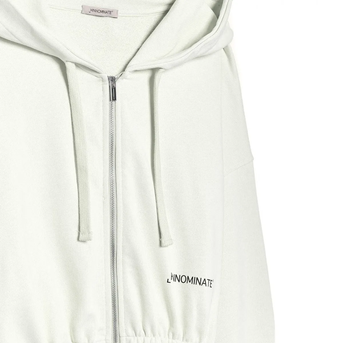 Felpa Cappuccio Full Zip Con stampa, Bianco