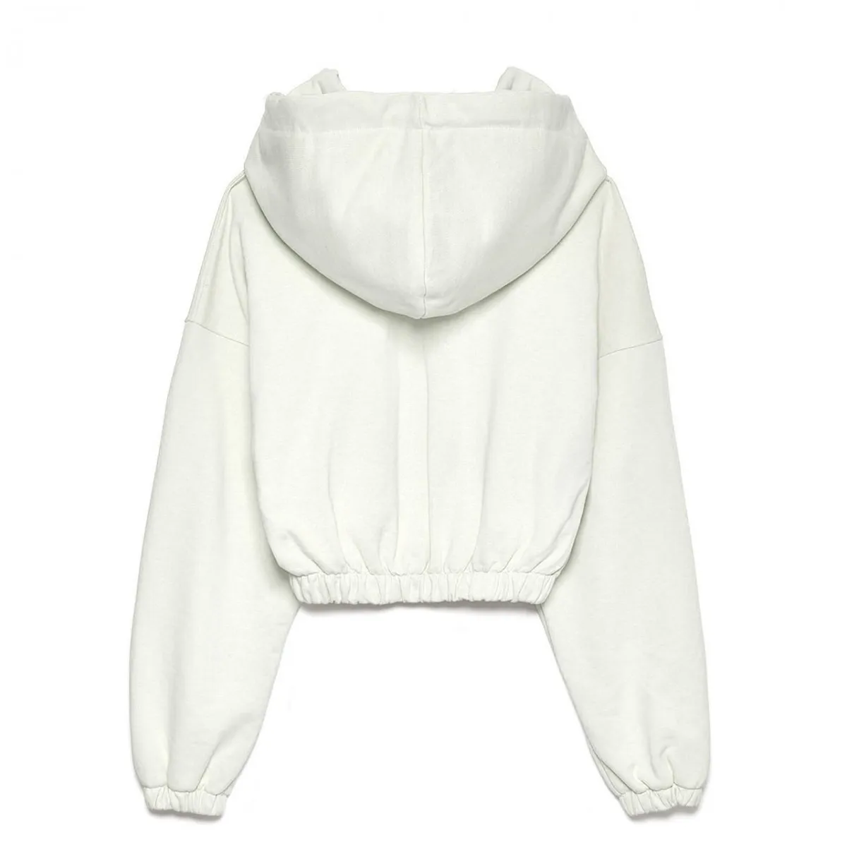 Felpa Cappuccio Full Zip Con stampa, Bianco