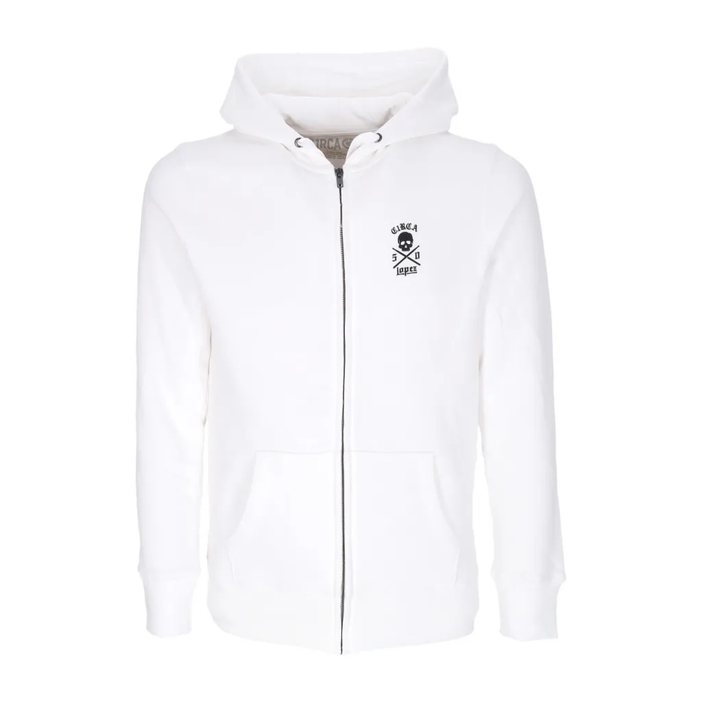 felpa cappuccio zip uomo lopez 50 zip hood WHITE/BLACK