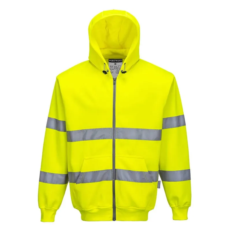 Felpa con cappuccio e zip intera Hi-Vis