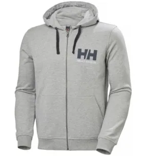 Felpa con zip Helly Hansen Hh Logo Full Zip Hoodie (grigio melange) Uomo