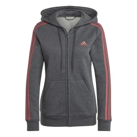 Felpa Donna con Cappuccio 3-Stripes Full-Zip