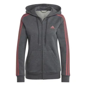 Felpa Donna con Cappuccio 3-Stripes Full-Zip