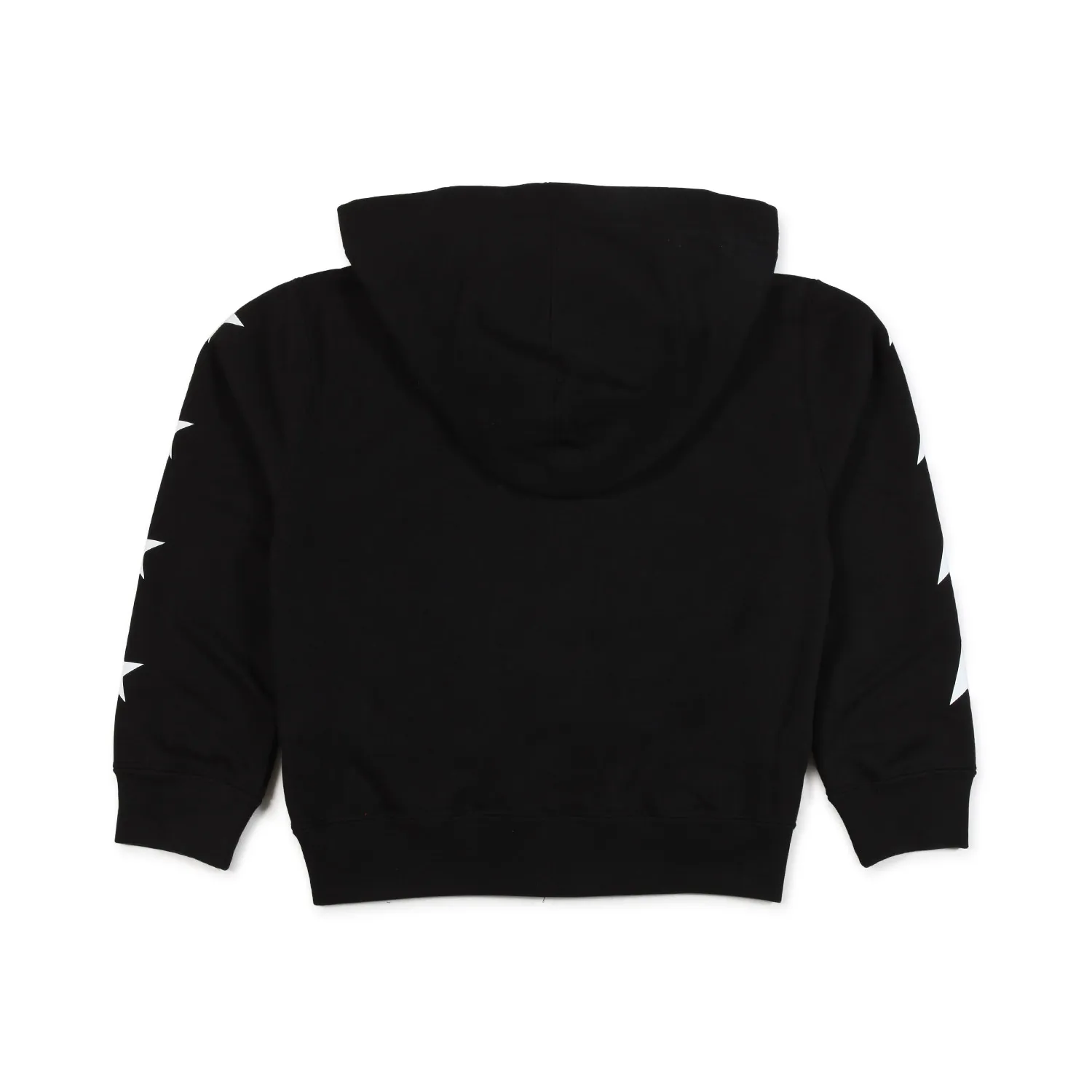 Felpa Hoodie Nera Con Stelle Bianche E Zip