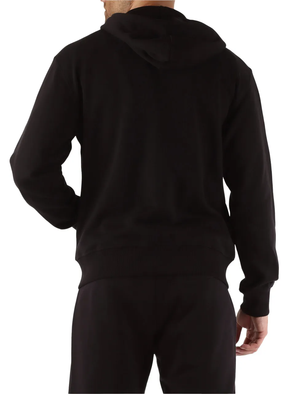 Felpa regular fit con cappuccio e zip in cotone garzato