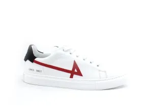 L4K3 College 4 Sneaker Pelle Tricolor Bianco Rosso Nero F59-COL