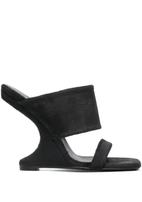 Mules con zeppa Cantilever 125mm in nero - donna