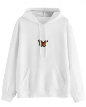 Oversize Sweatshirt Women Butterfly Hoodies Autumn Long Sleeve Top Hooded Sweatshirt Harajuku Streetwear Sudaderas Mujer