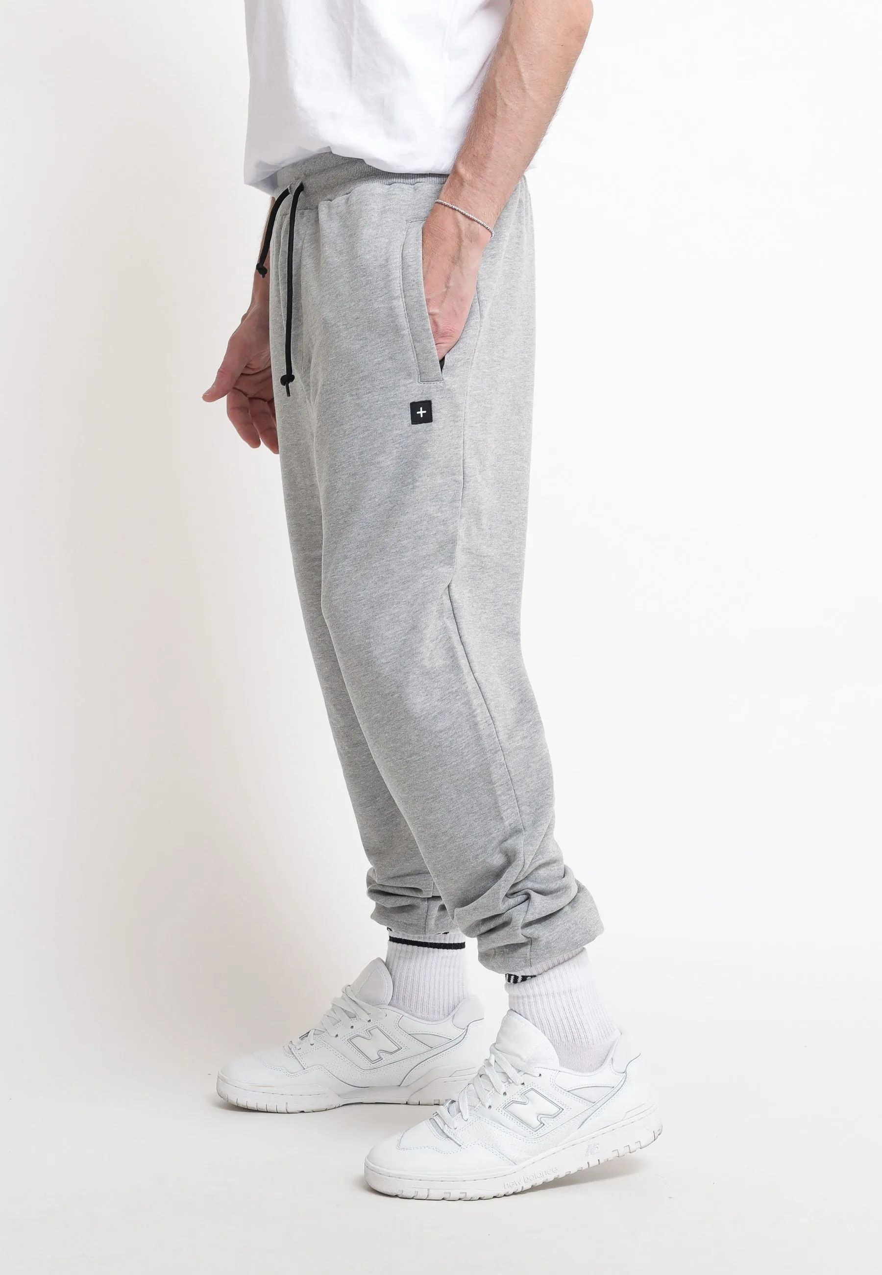 Pantalone In Felpa Tasche Con Zip Heather/Grigio Melange