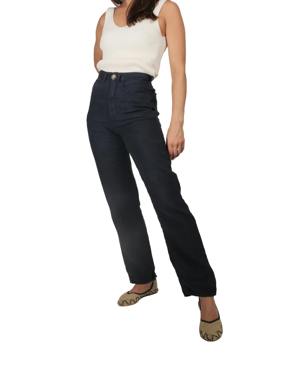 Pantalone Maison Hotel - Lino Blu notte