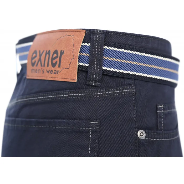 Pantaloni elasticizzati da uomo Exner con elastico Blu scuro