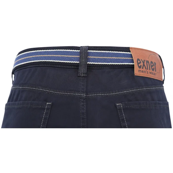 Pantaloni elasticizzati da uomo Exner con elastico Blu scuro