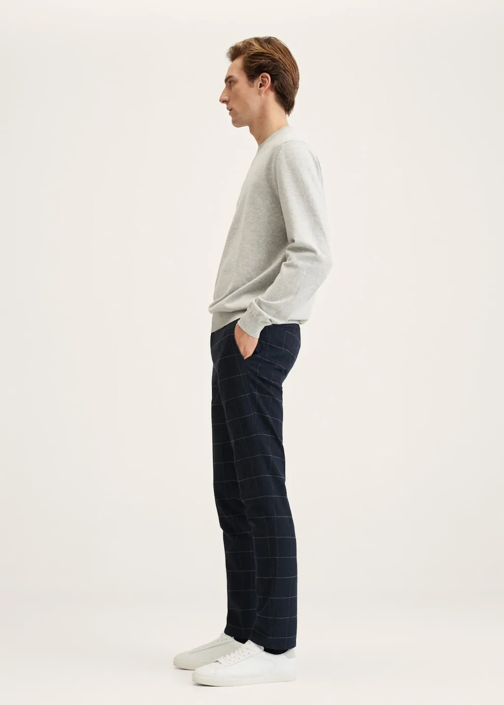 Pantaloni slim fit cotone quadri