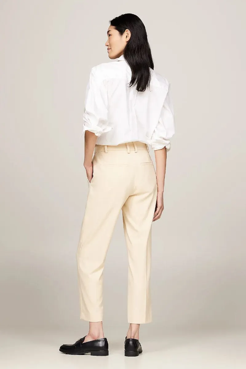 Pantaloni slim fit dritti donna Beige