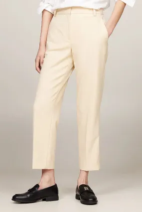 Pantaloni slim fit dritti donna Beige