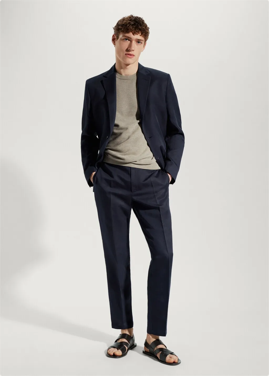 Pantaloni slim-fit lyocell lino 