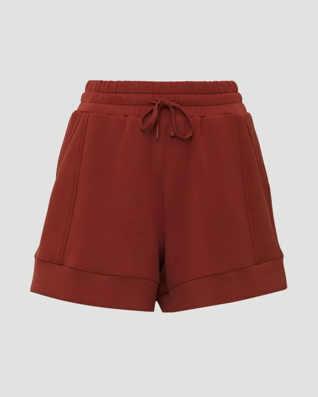 Shorts marroni sportivi da donna Varley Atrium High Rise Short 4.5