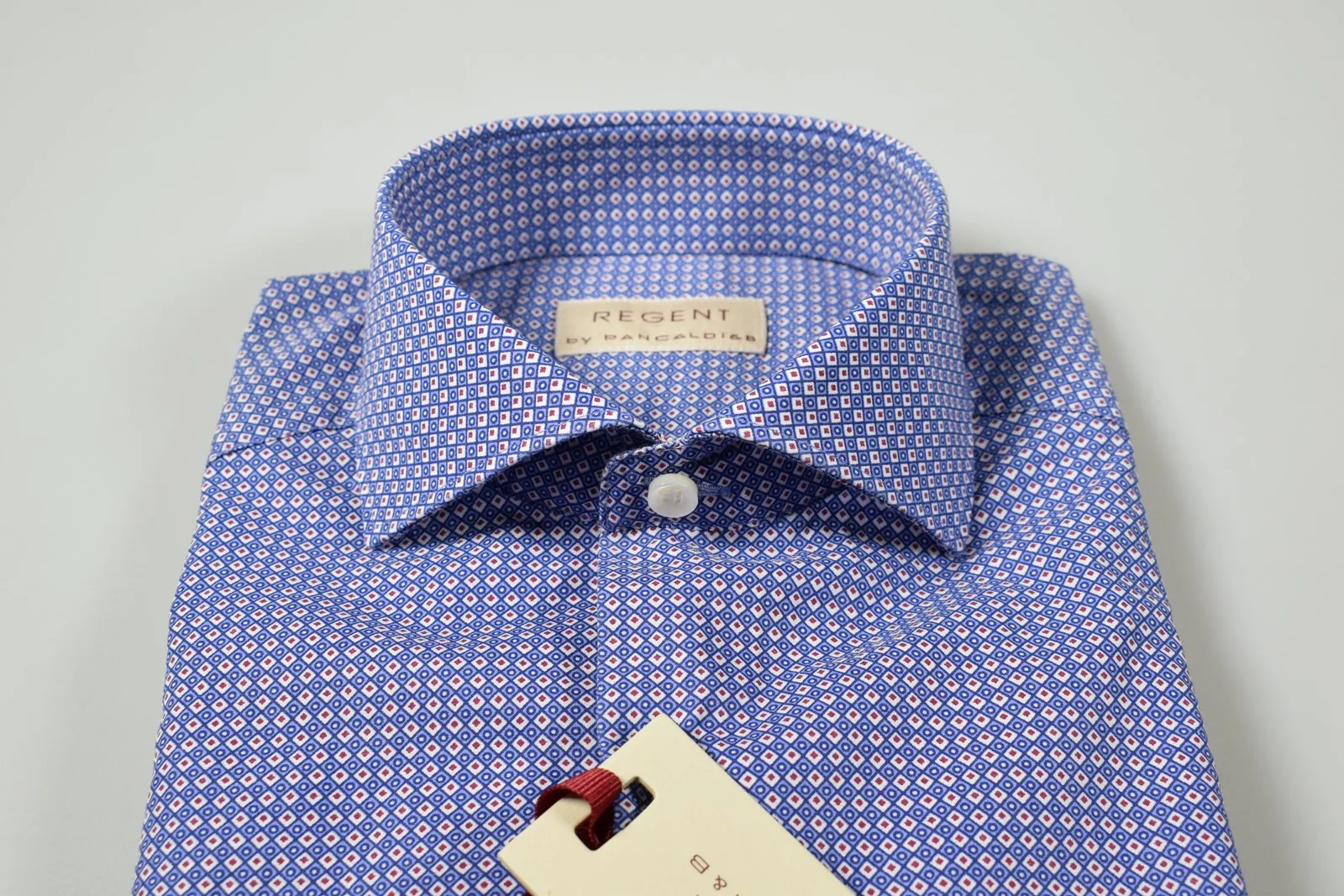 Slim fit pancaldi Blue micro printed design shirt