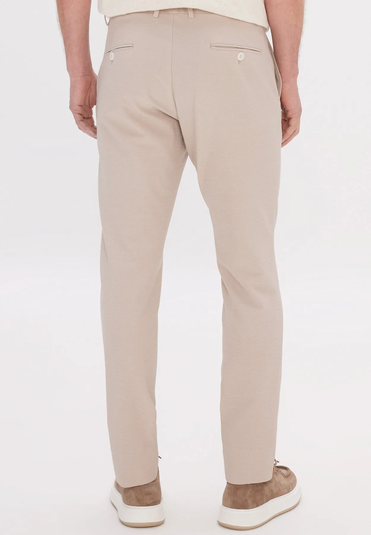 SLIM FIT SIDE POCKET WAIST TIE - Pantaloni