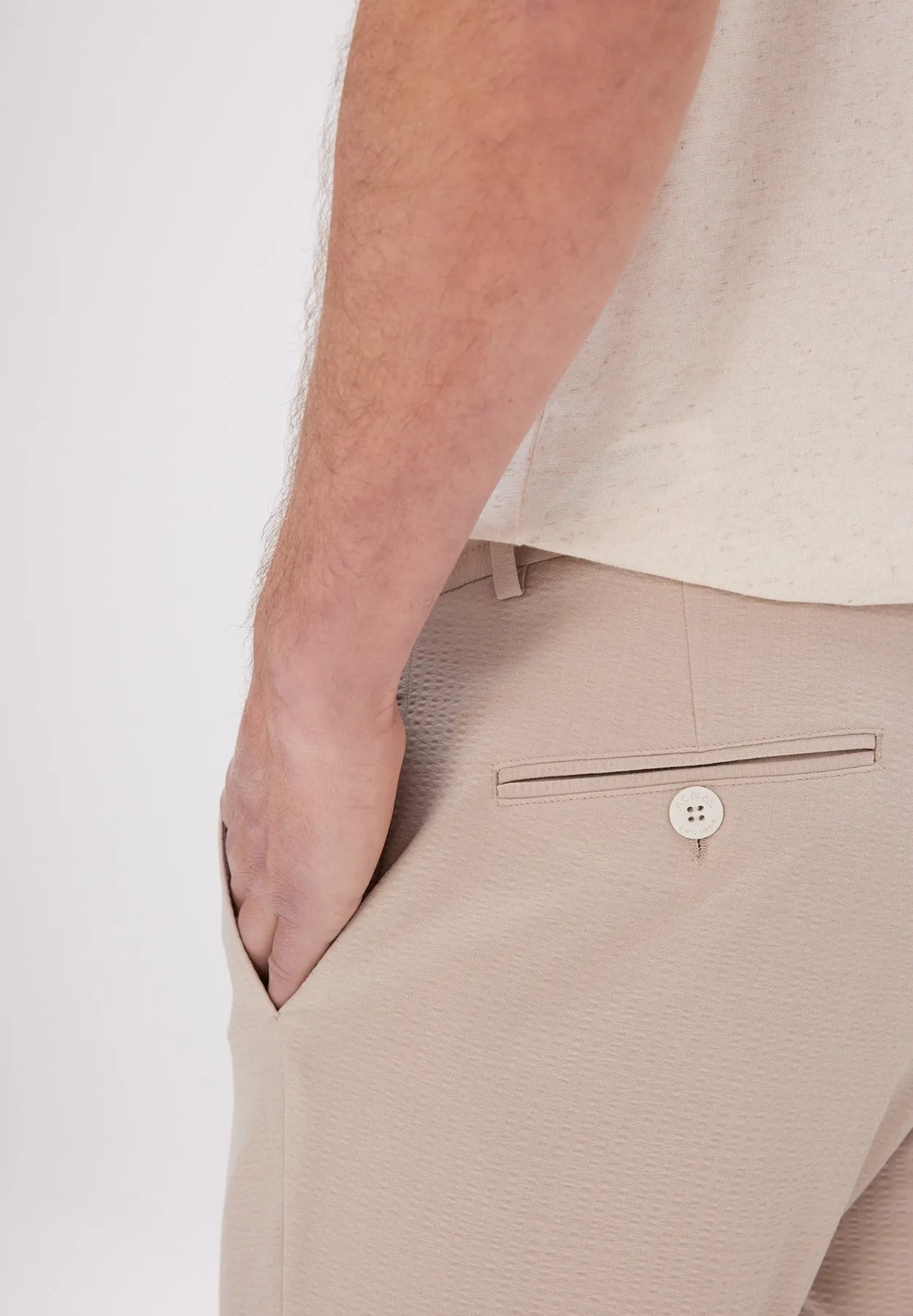 SLIM FIT SIDE POCKET WAIST TIE - Pantaloni