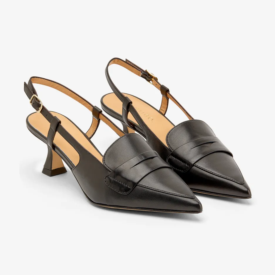 Slingback a Mandorla Nera