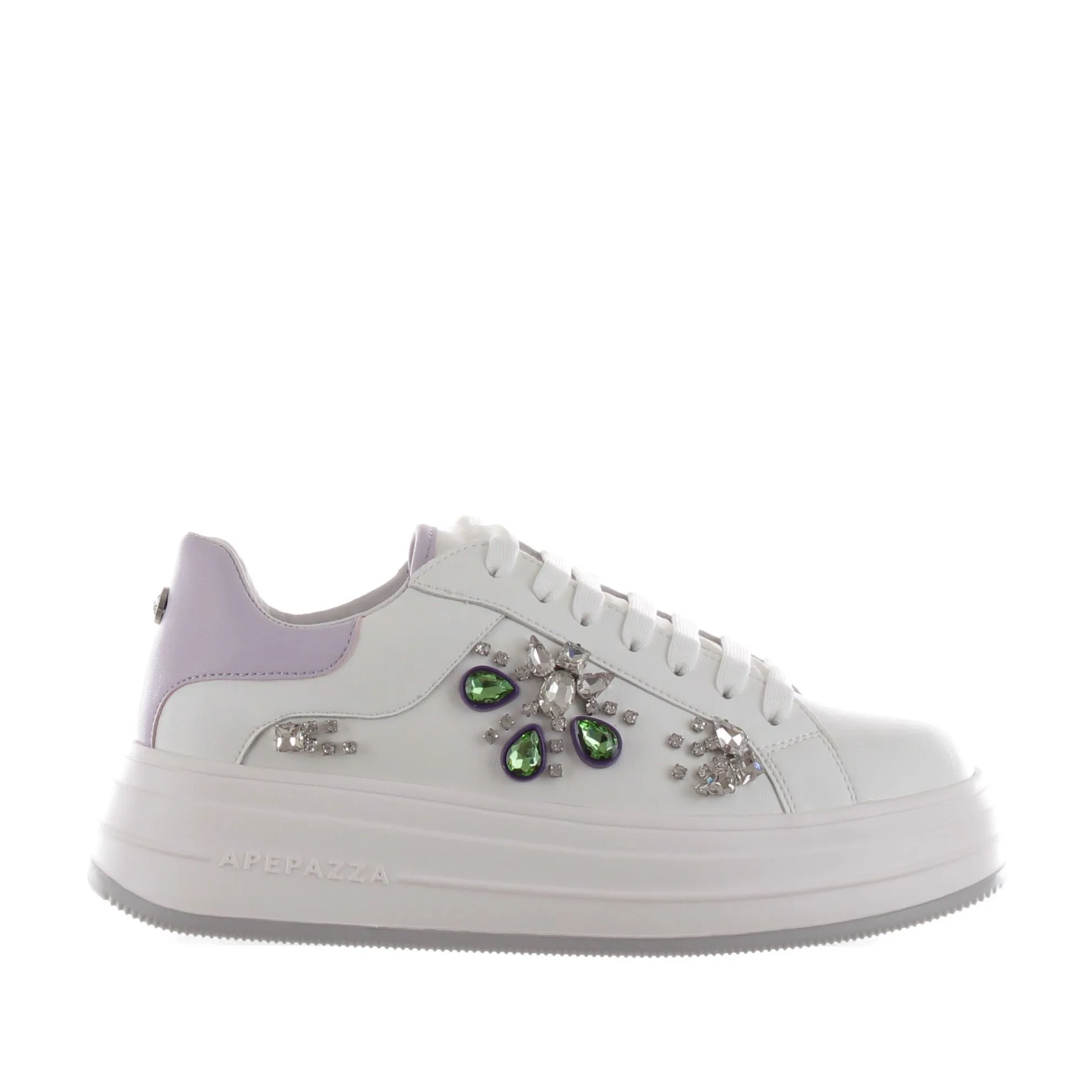 Sneaker in pelle con pietre