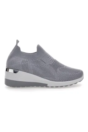 Sneakers Grigie Slip-on Con Zeppa Prima Riga 432