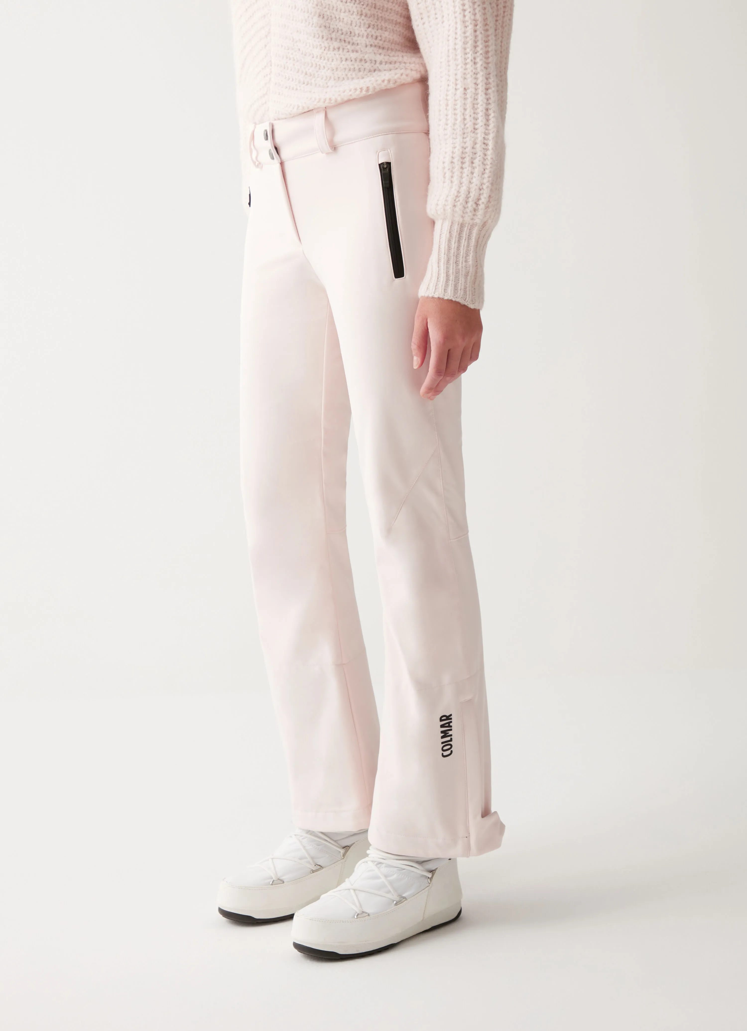 Softshell ski pants with zip at the hem