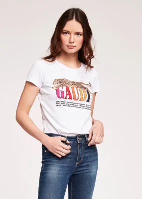 T-shirt con stampa multicolor