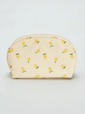 Trousse in cotone con stampa frutta - GIALLO